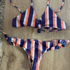 Alia Blue Retro Bikini Set